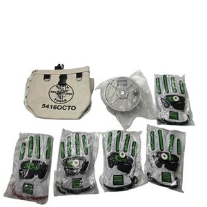 Klein Tools 5416OCTO Canvas Bag Striker Fastener Reel Magid T-REX Gloves Lot New